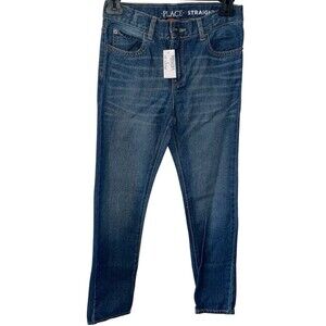 Childrens Place Straight Fit Jeans Boys Size 10 Carbon Wash Adjustable Waist New